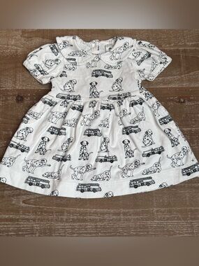 Kate Quinn Baby Girl Dalmatian Dot Print Dress 3-6M Organic Cotton Puppy